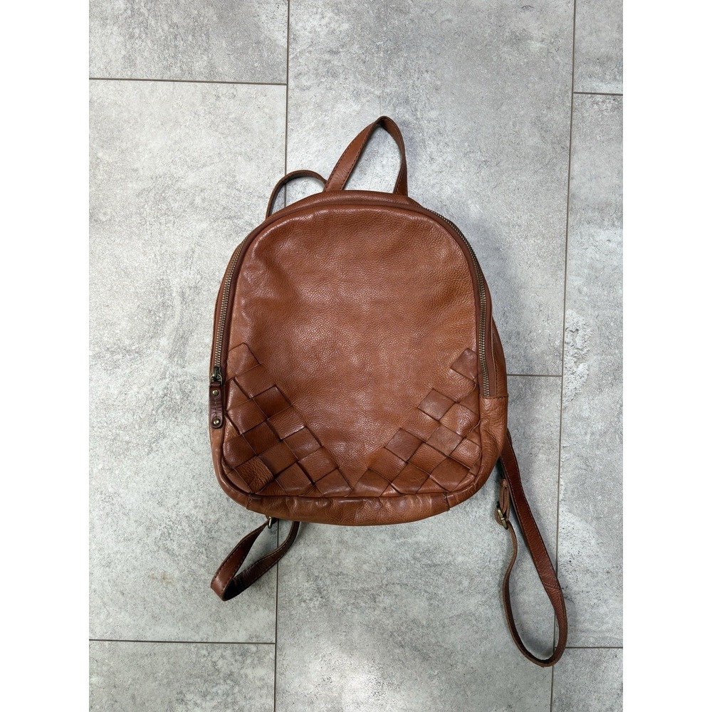 Genuine Leather Mini Backpack Brown Distressed Vintage Travel Boho Festival